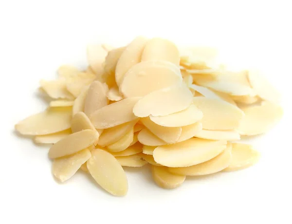 Heap of flaked almonds isolated — Stock Photo, Image