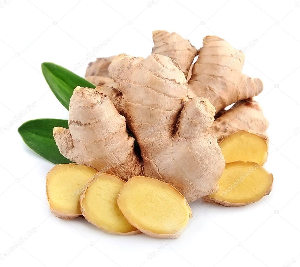 Ginger root close up.