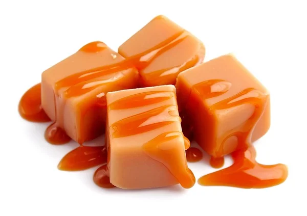 Caramel candies isolated. — Stock Photo, Image