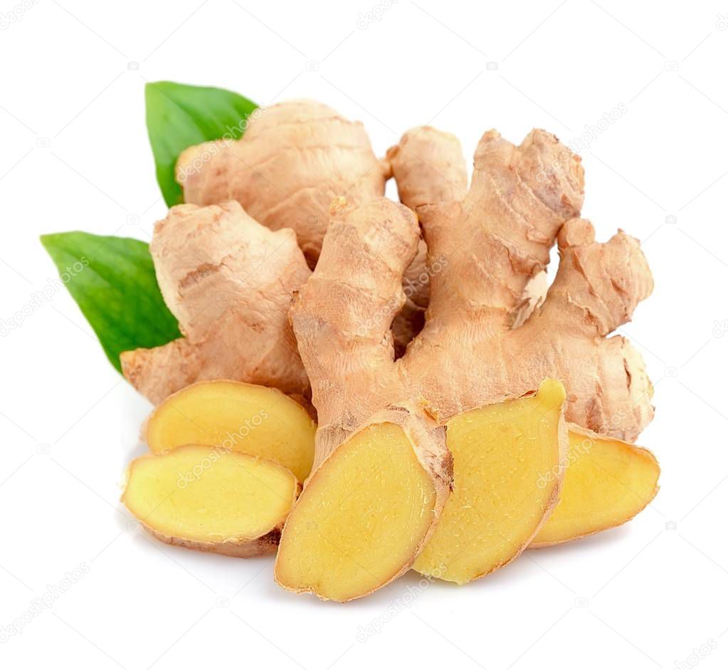 Ginger root in isolated.