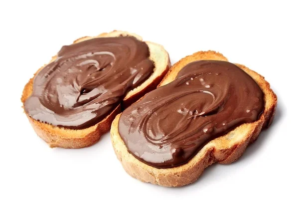 Bread with chocolate spread. — Stock Photo, Image