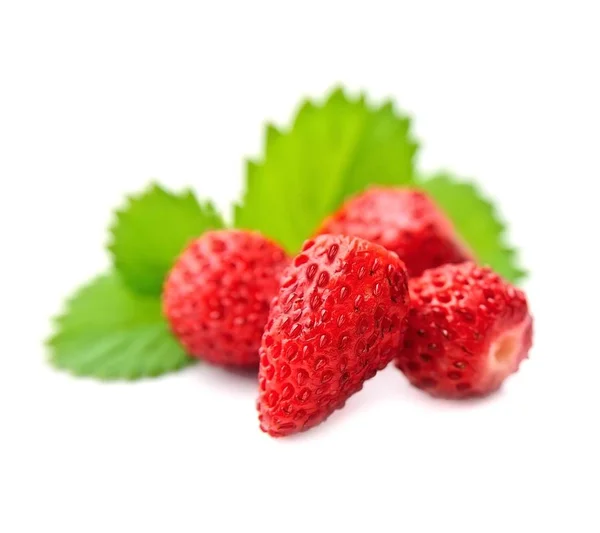 Wild strawberry on white background closeup. — Stock Photo, Image