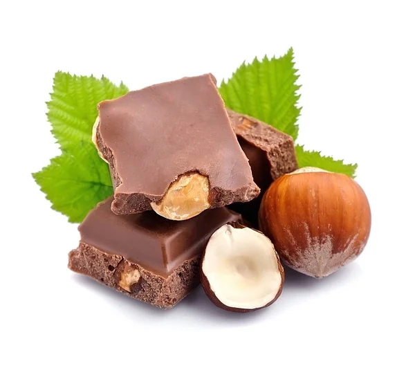 Chocolate with hazelnuts . — Stock Photo, Image