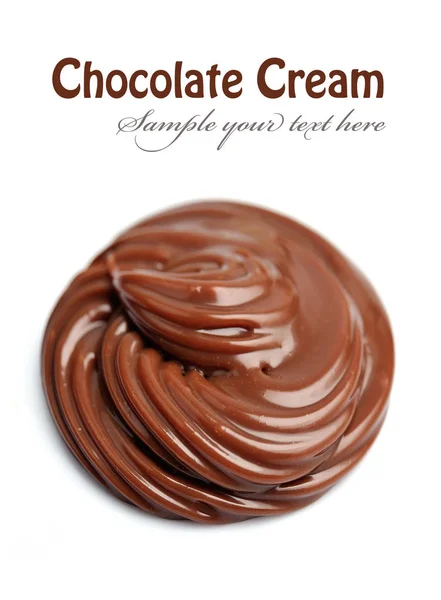 Csokoládé Krém Elszigetelt Fehér Háttér — Stock Fotó