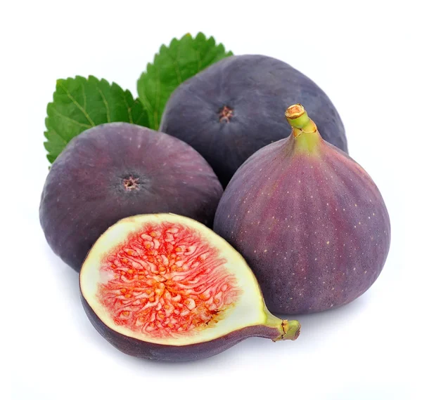 Fresh figs fruits with leaves. — Stock Photo, Image