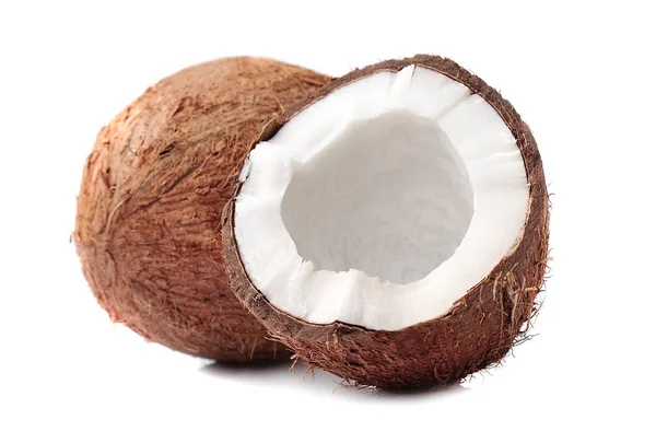 Kokosnötter på vit bakgrund. — Stockfoto