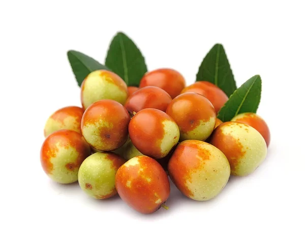 Jujube Früchte Hautnah Auf Weiß Unabi Ziziphus — Stockfoto