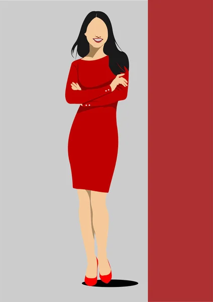 Young Woman Vector Illustration — Stock Vector