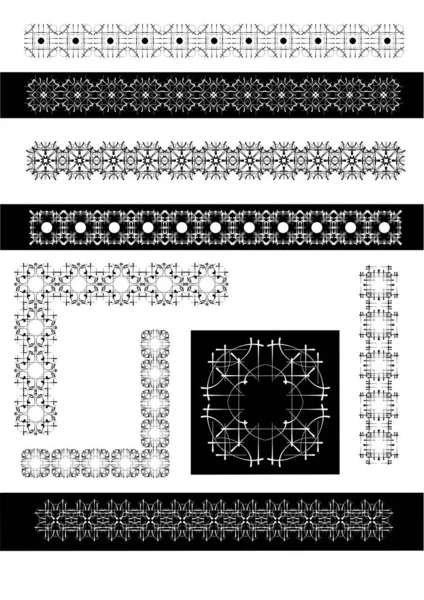Коллекция Орнаментальных Линий Различных Стилях Дизайна — стоковый вектор