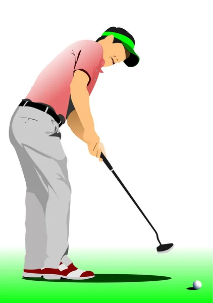 Een Poster Van Een Golfspeler Vectorillustratie — Stockvector