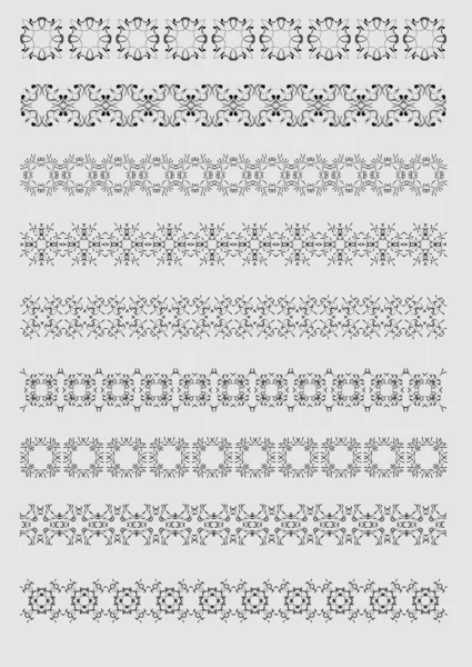 Colección Líneas Reglas Ornamentales Diferentes Estilos Diseño — Vector de stock