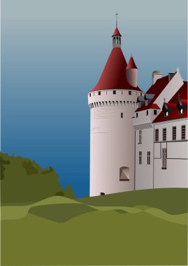 Antik ortaçağ kalesi / Vektör illüstrasyonu