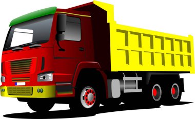 Beyaz arkaplan vektör illüstrasyonunda Lorry