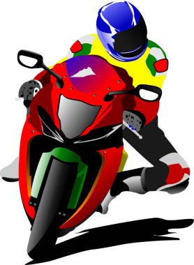 Motosiklet görüntüsü. Motorcu. Vektör illüstrasyonu