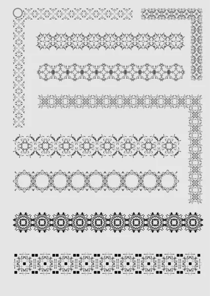 Collection Ornamental Rule Lines Different Design Styles — Stock Vector