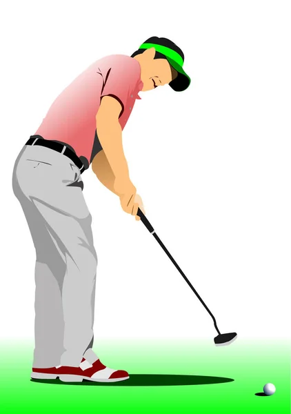 Cartel Del Jugador Golf Ilustración Vectorial — Archivo Imágenes Vectoriales