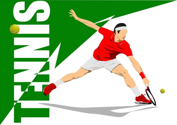 Tennis Player Poster Vector Illustration — Stock Vector