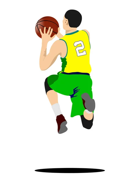 Cartel Del Jugador Baloncesto Ilustración Vectorial — Vector de stock