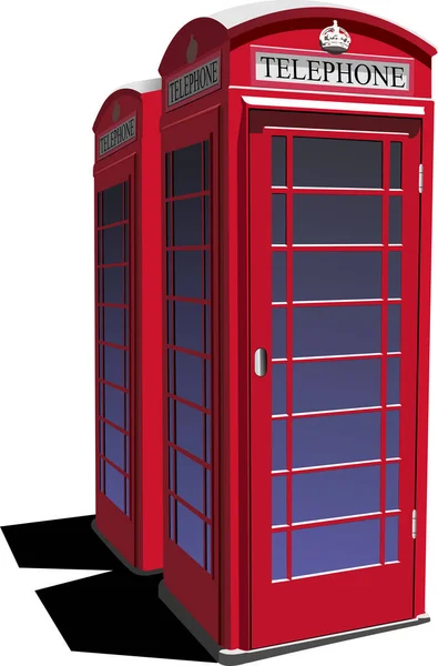 Londýnská Červená Rarita Veřejná Telefonní Budka Vektorová Ilustrace — Stockový vektor