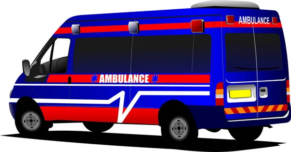 Modern Ambulance Van White Colored Illustration — Stock Vector