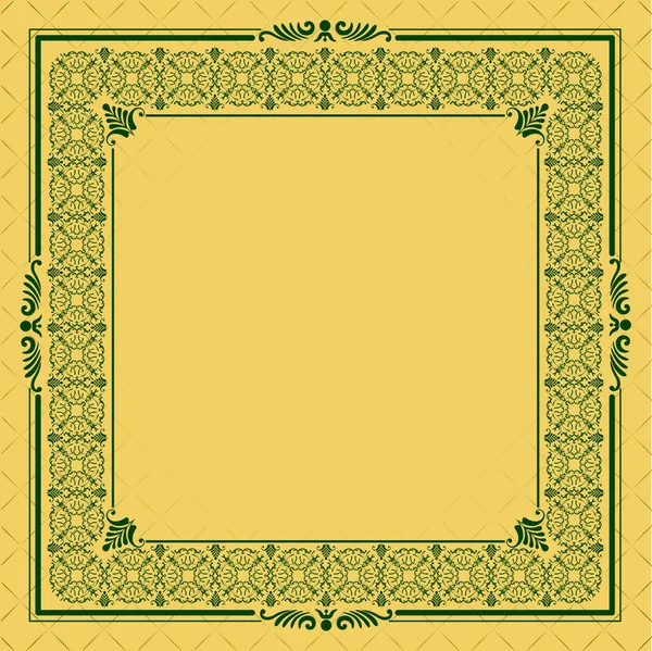 Orientalisches Ornament Auf Gelbem Hintergrund Kann Als Einladungskarte Oder Deckblatt — Stockvektor