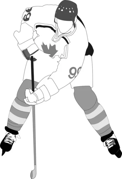 Eishockeyspieler Vektor Illustration Für Designer — Stockvektor