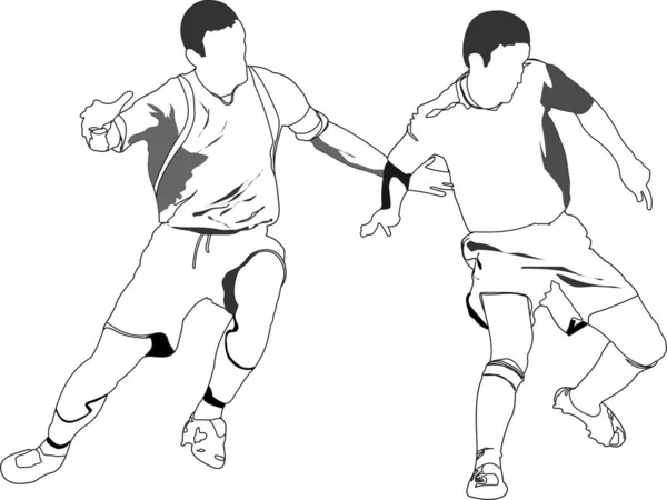Fotbollsspelaraffisch Vektorillustration — Stock vektor