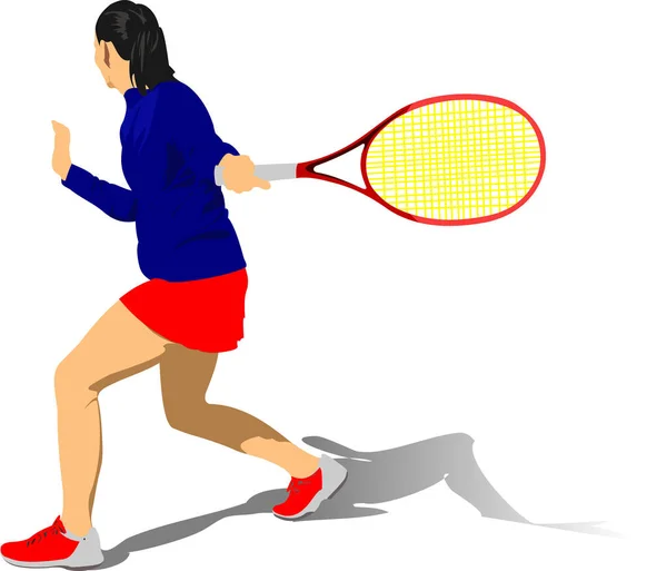 Tennis Player Poster Vector Illustration — Stock Vector