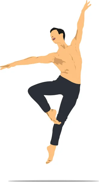 現代バレエダンサー色のイラスト — ストックベクタ