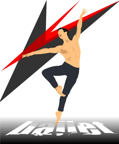 Dansator Balet Modern Ilustrație Colorată Poster — Vector de stoc