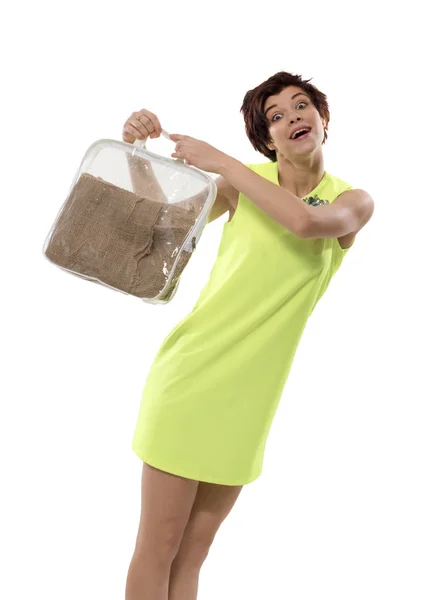 Happy Girl Bag — Stock Photo, Image