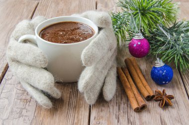 örme eldiven ve çikolata