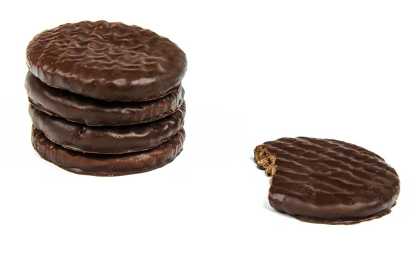 Galletas de chocolate sobre blanco — Foto de Stock