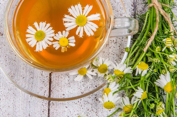 Травяной чай с ромашкой — стоковое фото