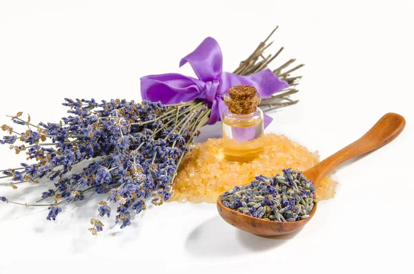 Lavender and salt Royalty Free Stock Images