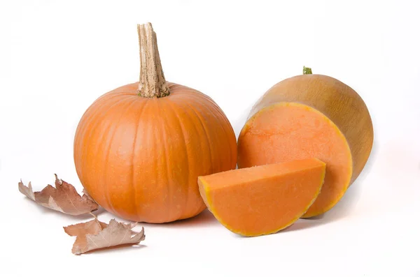 Ripe pumpkins on white — Stock Photo, Image