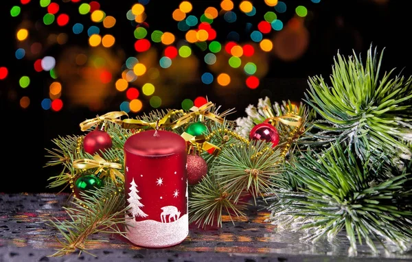 Vánoční dekorace v tmě — Stock fotografie