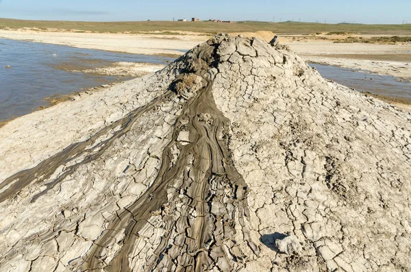 Mud volcanoes in steppe — Stock Photo, Image