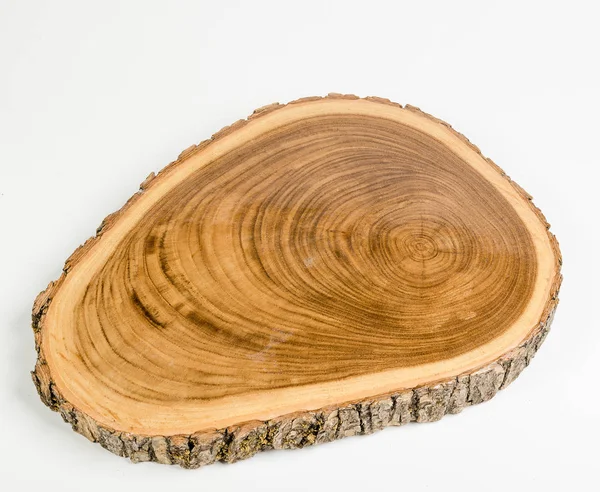 Płyta z drewna okrągłego z korą — Zdjęcie stockowe