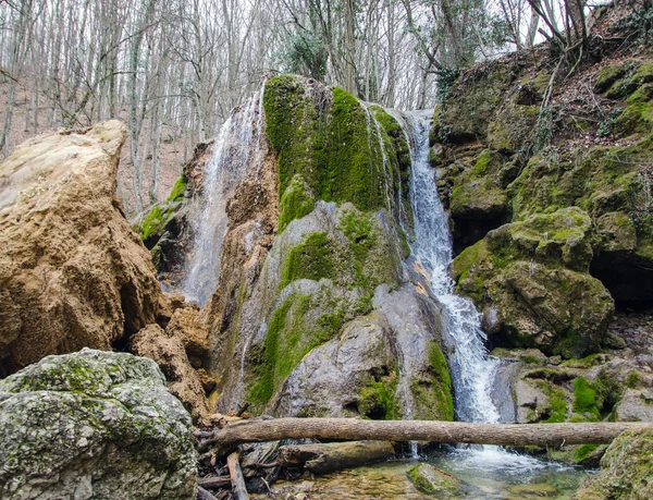 Rochas e cachoeira na floresta — Fotografia de Stock