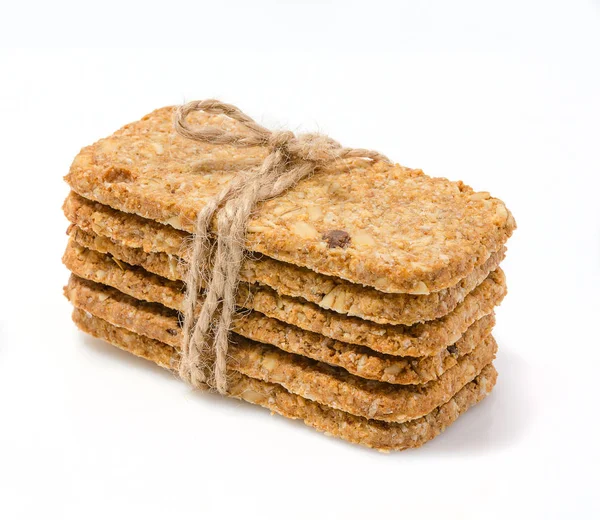 Stack of crackers tied with twine — Stock Photo, Image