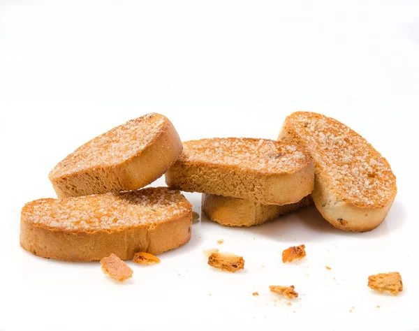 Stapel Zwieback mit Zucker bestreut — Stockfoto