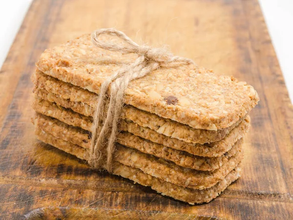 Stack of crackers tied with twine — Stock Photo, Image