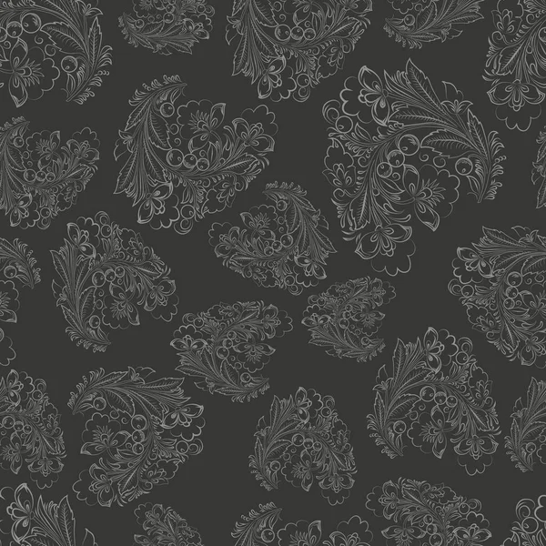 Vector Retro Floral Patrón Fondo Pantalla Sin Costuras — Vector de stock