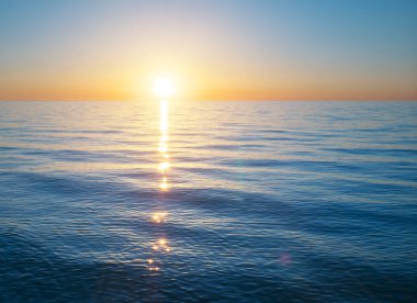 Sundown denizde. Doğa rahatla kompozisyon.