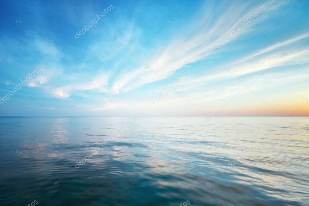 Sky background and water reflection. 