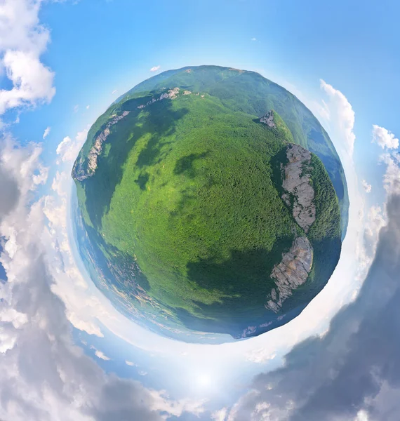 Little planet panorama of mountain — Stock Photo, Image