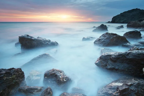 Vacker Havsutsikt Solnedgång Solnedgång Havet Naturens Sammansättning — Stockfoto