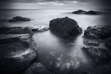 Güzel tek renkli deniz manzarası. Doğanın kompozisyon.