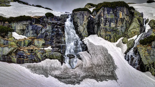Cachoeira Skok Altas Montanhas Tatras Eslováquia Caminhadas Para Início Primavera — Fotografia de Stock